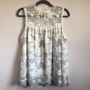 NWOT altar’d state White Lace Sleeveless Top